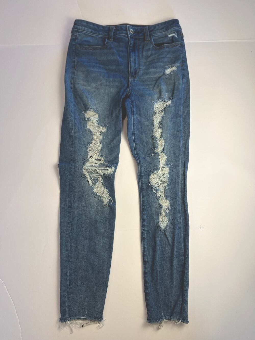 American Eagle Ne(X)t Level Stretch Distressed Skinny Jeans Women's 8 Short